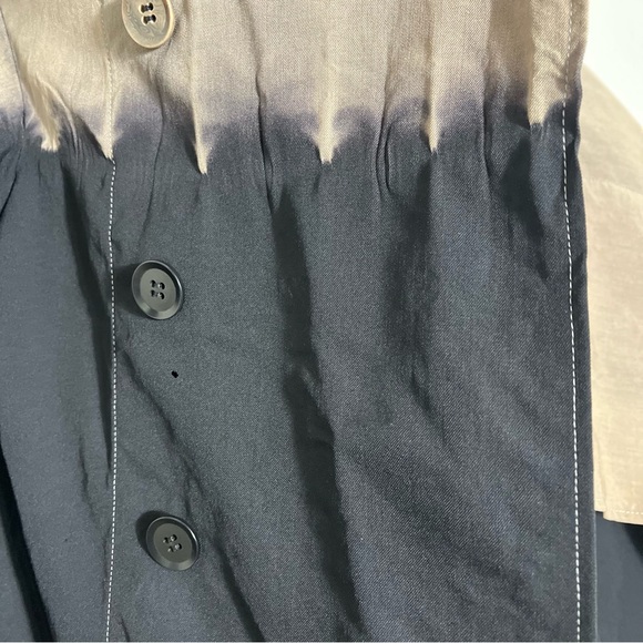 Y'S BY YOHJI YAMAMOTO Y2K Funnel Neck Wool Double-Breasted Dip-Dyed Long Jacket - Picture 12 of 16